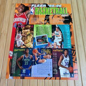 Fleer 95-96 Series 2 NBA Basketball Uncut Promo Sheet Kevin Garnett Mourning